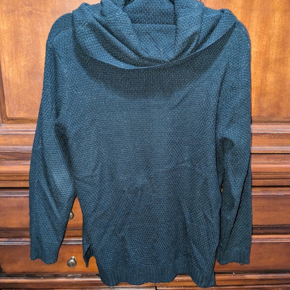 Boohoo cowl neck waffle knit black sweater - Picture 3 of 4